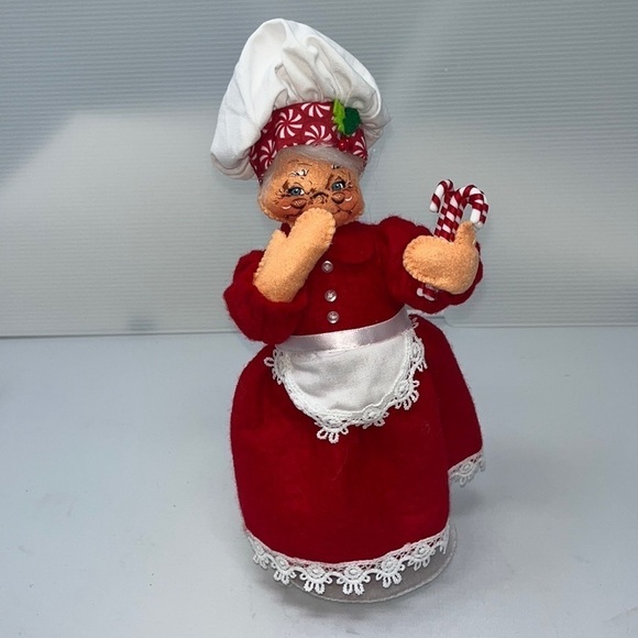 Annalee Doll Mrs Santa Peppermint Chef 9” Tags Christmas Candy Canes NWT - Picture 2 of 11